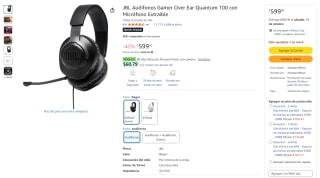Audífonos JBL Quantum 100 con Micrófono por $499 | Oferta Amazon