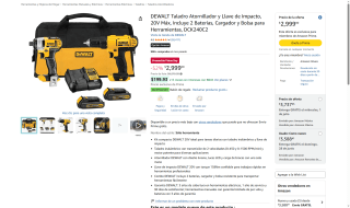 Kit Compacto DEWALT 20V por $2,999 | Amazon