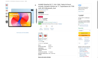 Tablet Huawei MatePad SE 11 8GB 128GB por $3,609 | Amazon