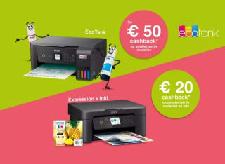 Tot € 50 cashback op geselecteerde Epson printers