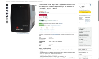 No Break Smartbitt 1000VA por $1,129 | Amazon