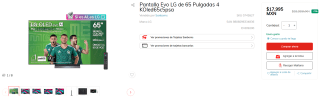 LG OLED evo C5 65" por $17,995 en Sanborns