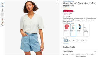 Object Women's Caroline blouse (XS) voor €3,60 bij Amazon