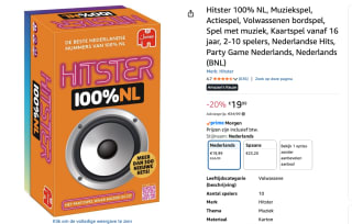 Hitster 100% NL voor €19,99 bij Amazon