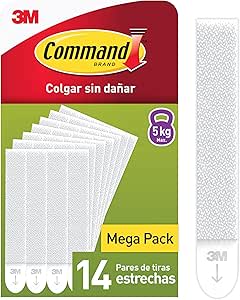 Command Tiras Adhesivas para Colgar Cuadros con Marco Estrecho, 14 Pares por 9.89€
