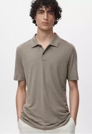 Linnen slim-fit poloshirt voor €14,99
