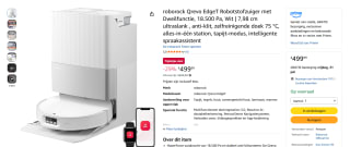 Roborock robotstofzuiger voor €499,99