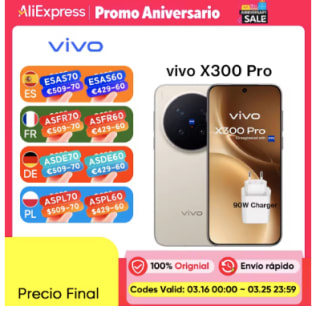 vivo X300 Pro Smartphone 5G, 16 GB + 512 GB voor €853,51 dmv code bij Aliexpress