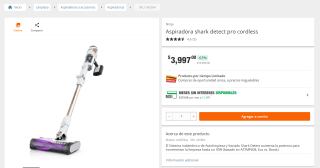 Aspiradora Shark Detect Pro Cordless Ninja por $3,887 | Home Depot