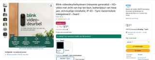 Blink Videodeurbel voor €31,99