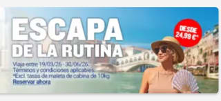 Vuelos con Ryanair desde 24.99€.