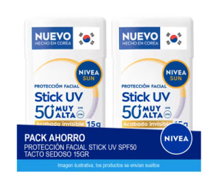 NIVEA SUN Pack Ahorro Protector Solar Facial En Stick 15g x 2 Unidades por 13.38€