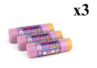 3 x 3 packs de 15 Virosac SaccoPratico Bolsas de Basura para Reciclaje de 40L a 5.97€