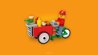 Bouw een LEGO® Hamburgerbakfiets en neem hem mee naar huis!