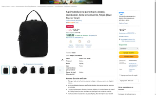 Bolsa de Almuerzo Kipling Lyla Small Negro por $542 | Amazon