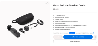 Osmo Pocket 4 Standard Combo por $8,639 | DJI Store (MP + BBVA MSI)