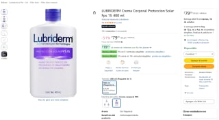 LUBRIDERM Crema Corporal Protección Solar FPS 15 (400 ml) por $79 en Amazon