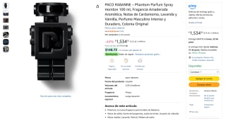Perfume Paco Rabanne Phantom 100ml por $1,534 | Oferta Amazon