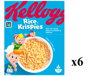 6 Paquetes de Cereales de arroz Rice Krispies Kellogg's 340 g. por 14.62€