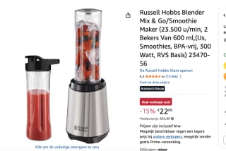 Russell Hobbs 23470-56 Mix & Go Steel - Blenderset