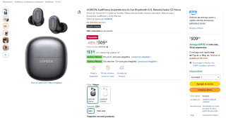 UGREEN Audífonos Inalámbricos In Ear Bluetooth 6.0 por $309 en Amazon