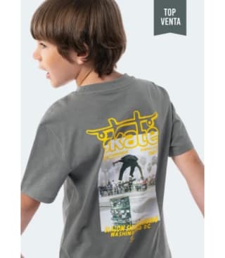 Camiseta de algodón con print delantero de niño TEX por 1.99€.