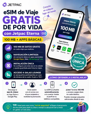 Gratis eSIM Jetpac Eterna (100 MB + apps básicas) en Jetpac