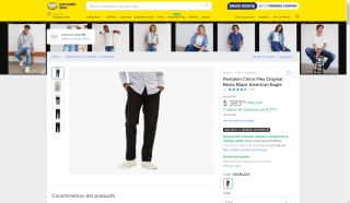 Pantalón Chino Flex American Eagle por $384 | Mercado Libre