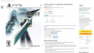 Final Fantasy VII Remake Intergrade PS5 por $502 en Amazon
