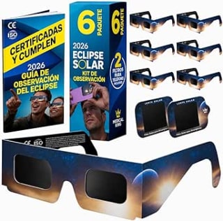 Medical king 6 pares Gafas Eclipse Solar Homologadas ISO 12312-2 por 6.51€
