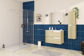 Ensemble Meuble + Vasque + Miroir Tolima décor bois à 139€