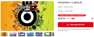 Patapon 1+2 Replay por $99 | Oferta Nintendo eShop