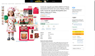 Cocina de Juguete 80 cm para Niños 3+ por $599 | Amazon