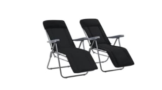 Lot de 2 chaises noires pliables de jardin avec coussins à 146,99€