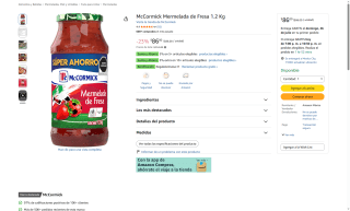 Mermelada de Fresa McCormick 1.2kg por $86 | Oferta Amazon