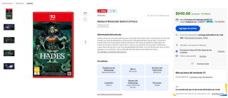 Hades II Nintendo Switch 2 Físico por $640 en Walmart