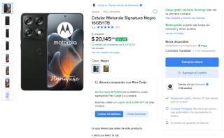 Motorola Signature 16GB/1TB por $16,179 en Mercado Libre