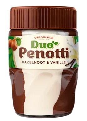Duo Penotti Hazelnoot & vanille 400 g voor €2 bij de Plus