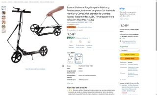 Scooter Plegable Aluminio 20cm por $1,049 | Amazon