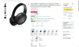 Audífonos Bose QuietComfort Negros por $2,674 | Amazon