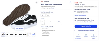Tenís Vans Ward Hombre por $199 | Oferta Coppel