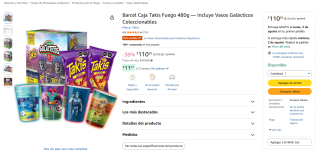 Caja de Takis Fuego 480g con Vasos por $111 | Oferta Amazon