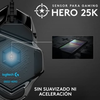 Logitech G502 Hero ratón gaming 25600DPI por 27,99€ en PcComponentes