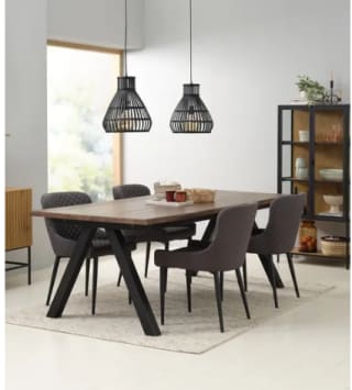 Chaise PEBRINGE gris/noir à 45€