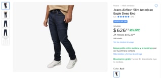 Jeans Airflex+ Slim American Eagle por $626 | Mercado Libre