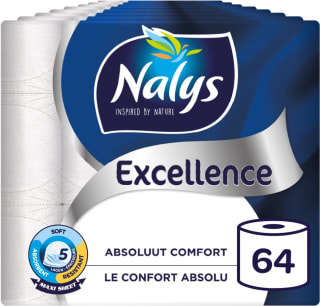 Nalys Excellence toiletpapier (64 rollen) voor €60,69 — 1+1 gratis bij Bol