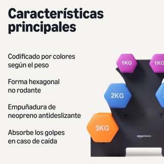 Amazon Basics par de mancuernas de neopreno (1, 2 y 3 kg) por 29,92€ en Amazon