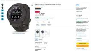 Garmin Instinct Crossover Solar Grafito por $5,753 en Amazon