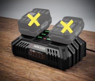 Parkside Dubbele acculader 20 V - 4,5 A voor 19,99 euro