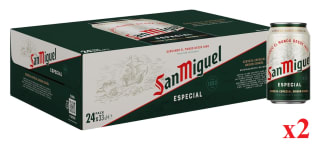 2 Packs de 24 Latas de 33cl de Cerveza San Miguel Especial Lager por 14.44€